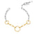 Open Circle Chain Link Bracelet with Yellow Gold Plating (B5382)