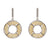 Geo Cage Design Open Circle Drop Earrings with Yellow Gold Plating (E6222)