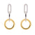 Open Circle Chain Link Drop Earrings with Yellow Gold Plating (E6223)