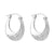 Knife Edge Hoop Earrings with CZ Wave (E6224C)