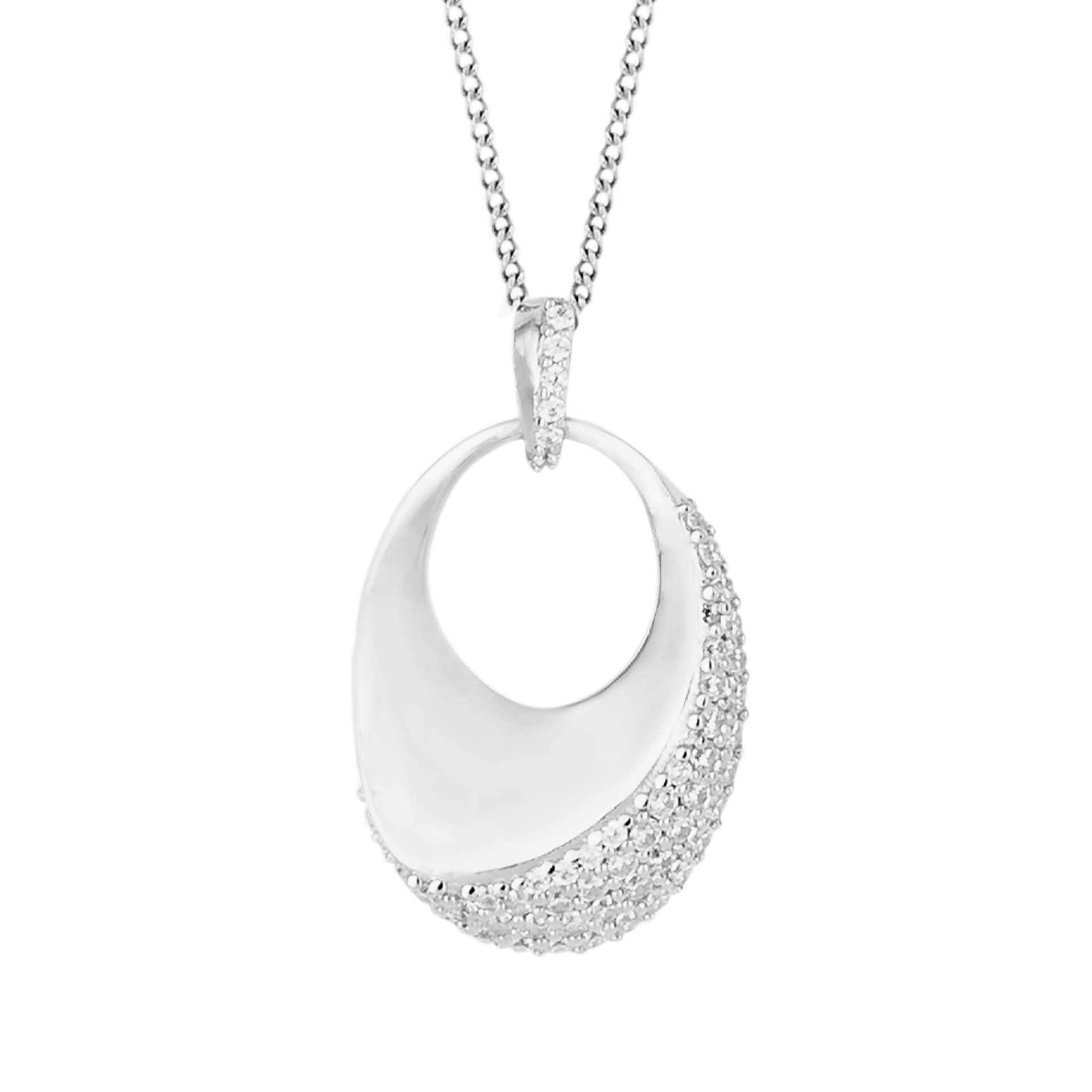 Knife Edge Pendant with CZ Wave (P5198C)