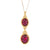 Fuchsia Nano Crystal Double Drop Pendant with Yellow Gold Plating (P5200P)