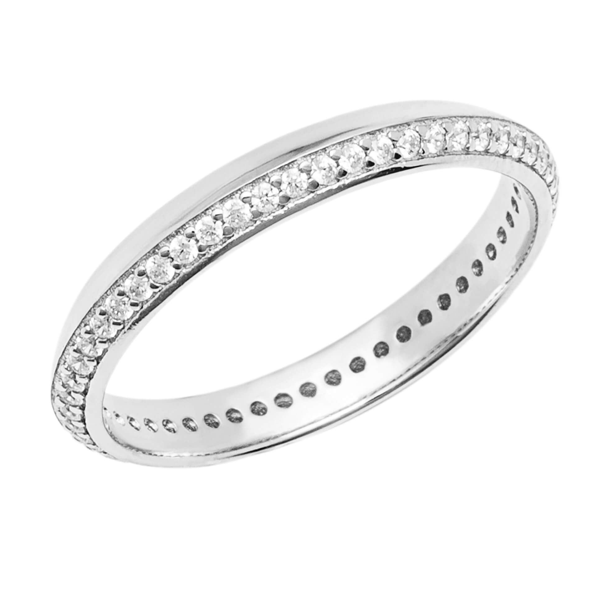 Knife Edge Eternity Ring with CZ (R3818C)