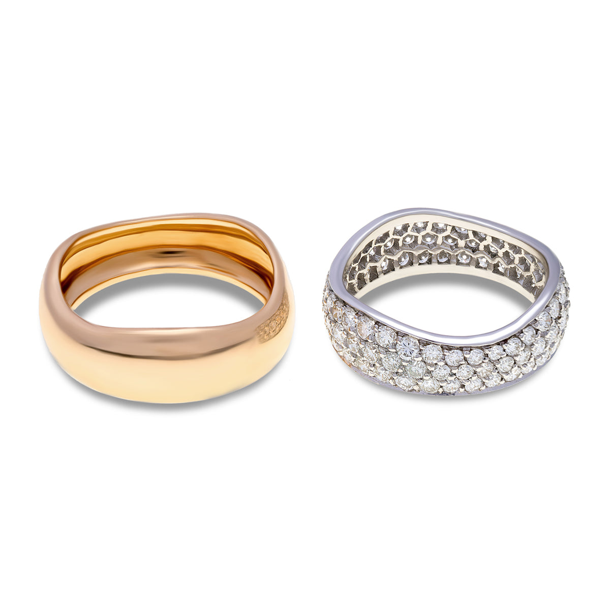 18ct Yellow gold and white gold Cartier Love Me ring set