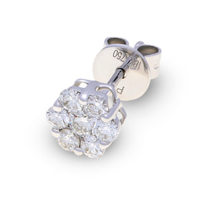 18ct White Gold Diamond Cluster Studs G777367