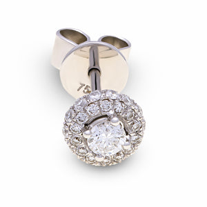 18ct White Gold Round Diamond Studs G777369