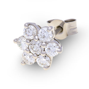 Platinum Round Diamond Cluster Studs G777374