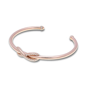 18ct Rose gold Tiffany diamond Infinity cuff bangle