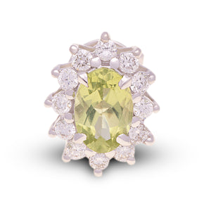 18ct White Gold Peridot Diamond Stud Earrings