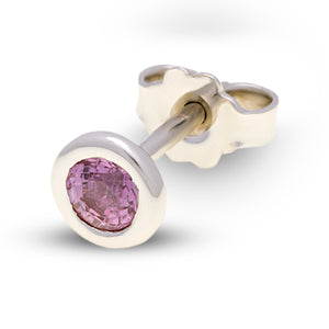 18ct White Gold Pink Sapphire Stud Earrings