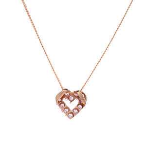 18ct Rose Gold Heart Diamond Necklace