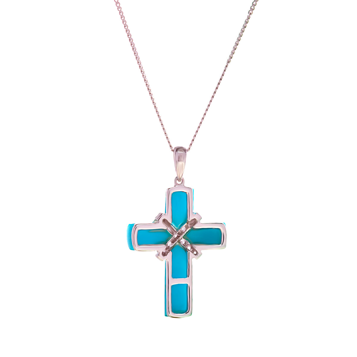 White gold turquoise on sale pendant