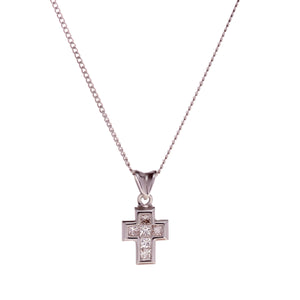 18ct White Gold Diamond Cross pendant