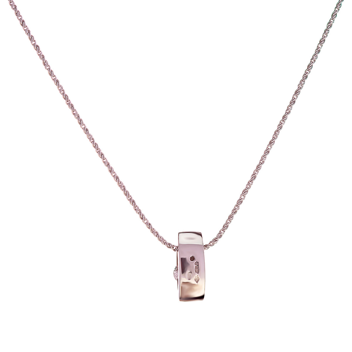 18K White & Yellow Gold Pink & White Diamond Necklace