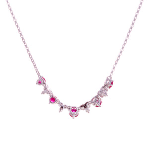 18ct White Gold Ruby Diamond Necklace