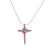 18ct White Gold Diamond Ruby Cross Necklace