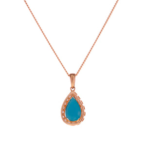 18ct Yellow Gold Turquoise Diamond Pendant