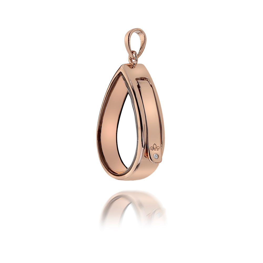 Rose Gold Plated Sterling Silver Teardrop Locket