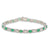 18ct White Gold Emerald Diamond Line Bracelet