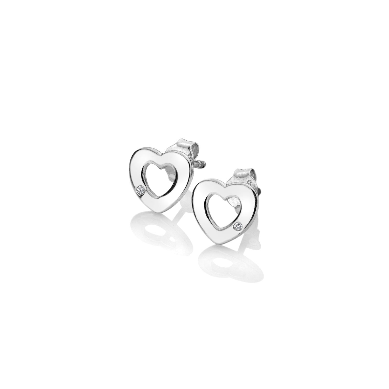 Diamond Amulet Heart Earrings