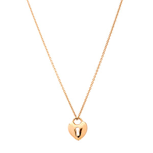 18ct Yellow gold Tiffany & Co heart lock necklace