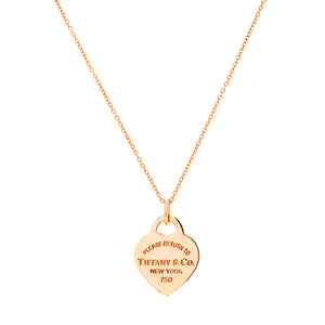 18ct Yellow gold Tiffany & Co Return to Tiffany heart tag necklace