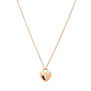 18ct Rose gold Tiffany & Co heart lock necklace